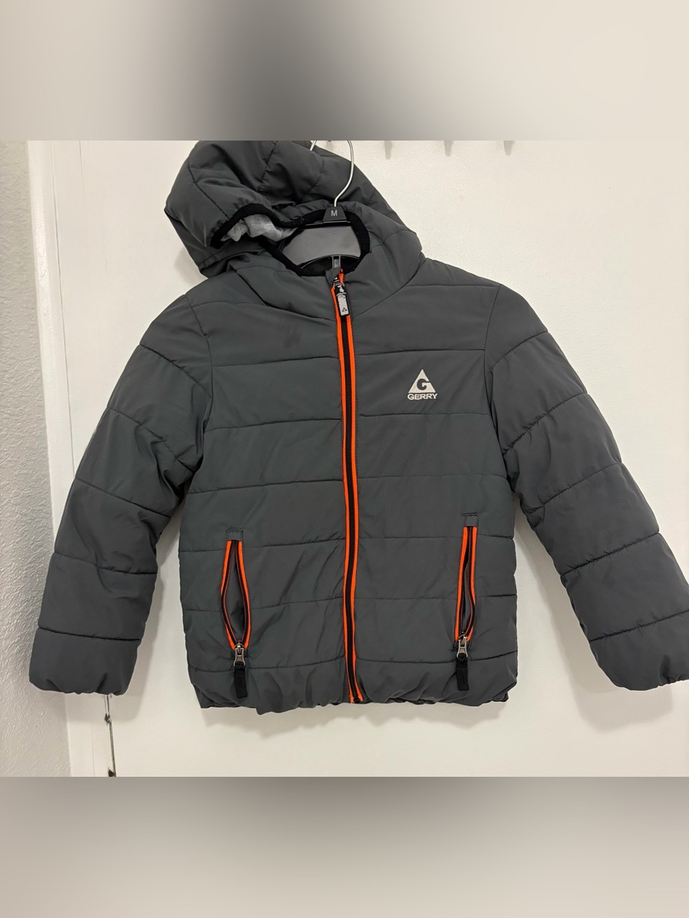 Gerry Weber Kids Gray Puffer Jacket with Orange Trim